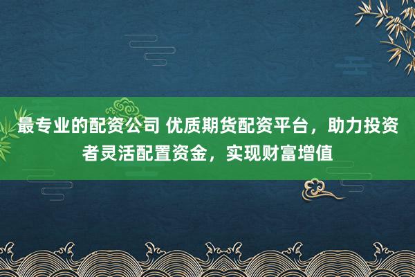 最专业的配资公司 优质期货配资平台，助力投资者灵活配置资金，实现财富增值