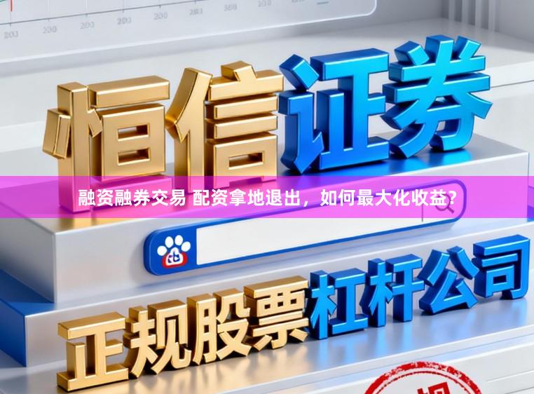 融资融券交易 配资拿地退出，如何最大化收益？